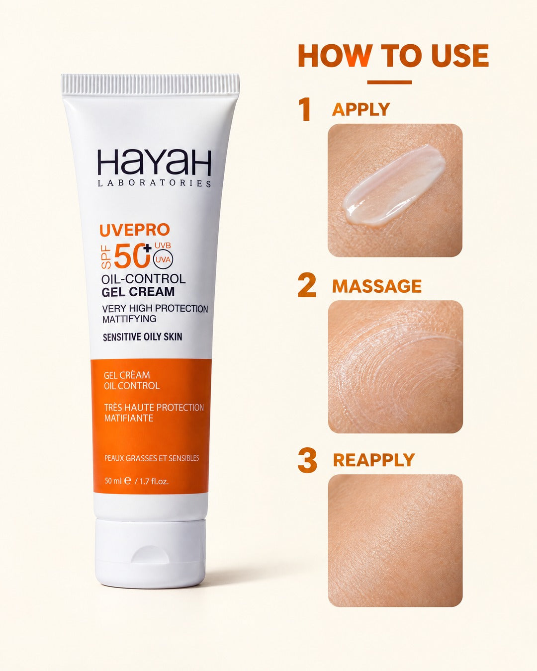 UVEPRO Oil-Control Gel Cream SPF50+ 50ml