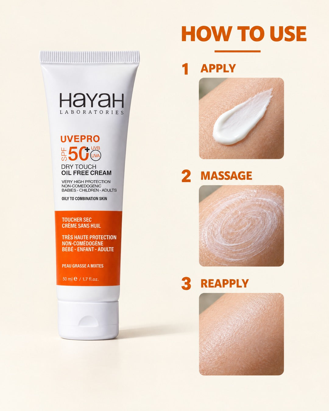 UVEPRO Dry Touch Oil Free Cream SPF 50+ 50ml