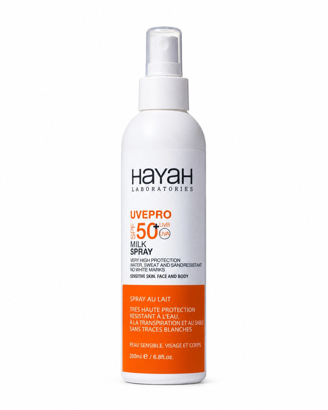 UVEPRO Milk Spray SPF50+.