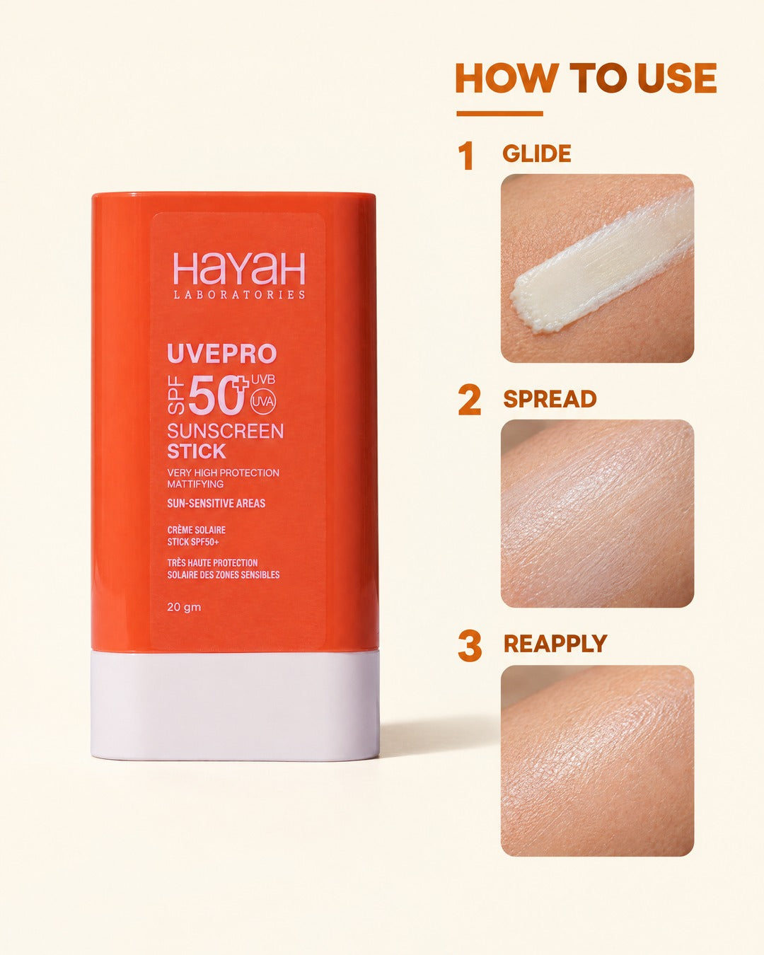 UVEPRO Sunscreen Stick SPF 50+ 20gm