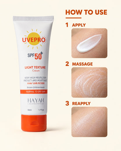 كريم UVEPRO خفيف القوام   بعامل حماية من الشمس 50+ 50 مل